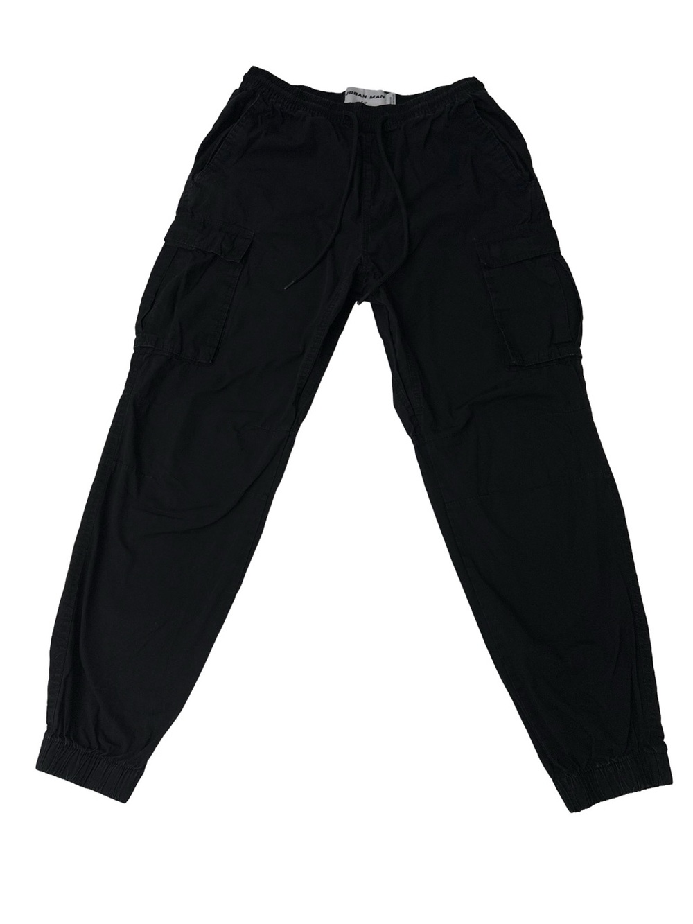 Urban Man Black Cargo Jogger Pants Men’s Small Relaxed Fit Utility